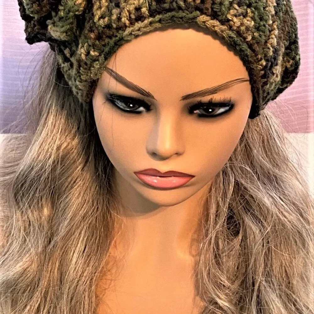 Adult Small Camo Ear Warmer Hand Crocheted